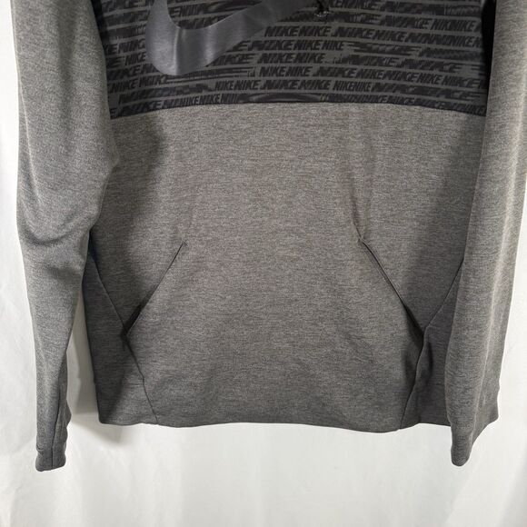 Nike Hoodie Men's Small Grey Dri Fit Fleece Lined Hooded Long Sleeve Pockets - Picture 3 of 11